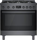 800 Series Dual Fuel Freestanding Range 36" Black Stainless Steel - (HDS8645U)