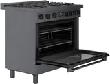 800 Series Dual Fuel Freestanding Range 36" Black Stainless Steel - (HDS8645U)