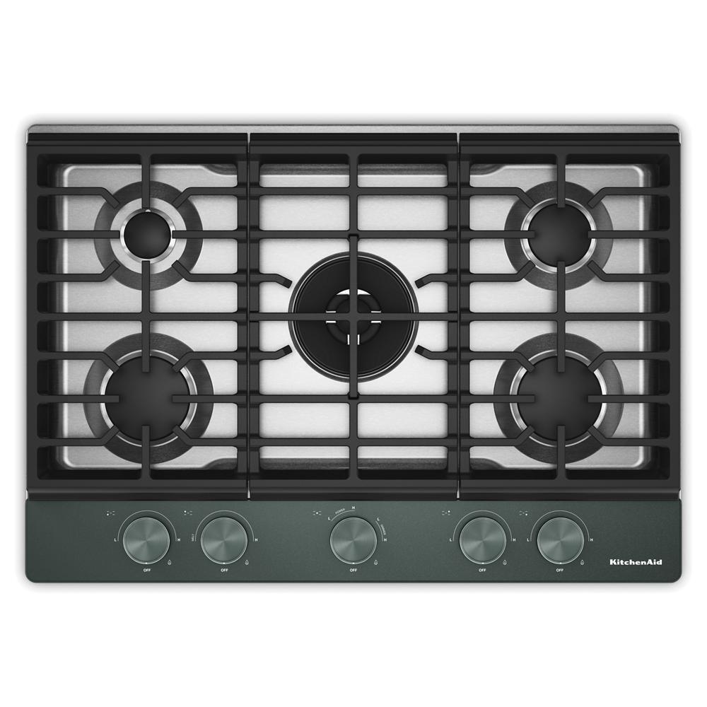 KitchenAid KCGK730SJP 30-inch 5-burner gas cooktop with wok grate, Juniper