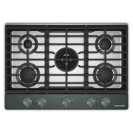 KitchenAid KCGK730SJP 30-inch 5-burner gas cooktop with wok grate, Juniper