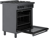 800 Series Dual Fuel Freestanding Range 30" Black Stainless Steel - (HDS8045U)