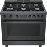 800 Series Dual Fuel Freestanding Range 36" Black Stainless Steel - (HDS8645U)