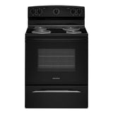 Amana AFCS2530TB black electric range front view