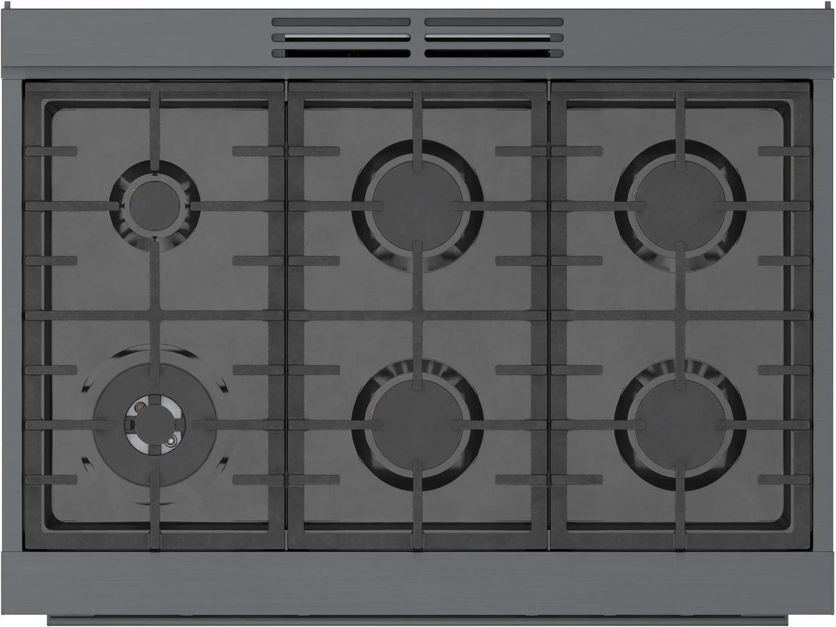 800 Series Dual Fuel Freestanding Range 36" Black Stainless Steel - (HDS8645U)