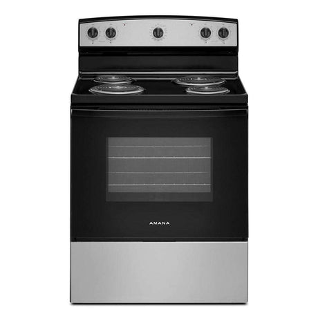 Amana AFCS2530TS stainless electric range front view