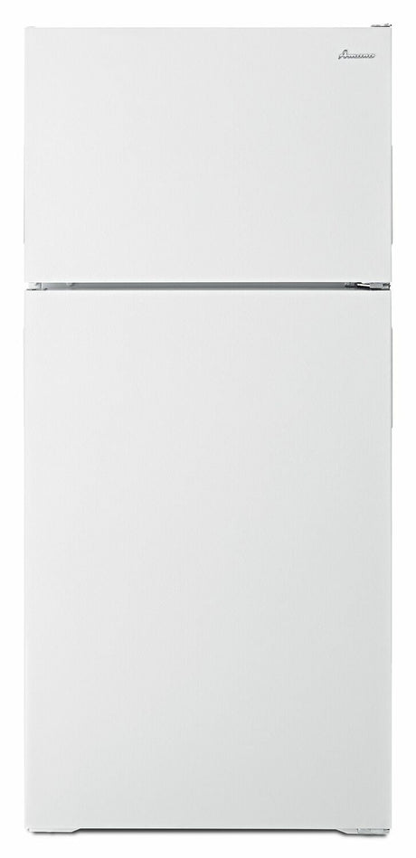 Amana ART104TFDW white top-freezer refrigerator front view