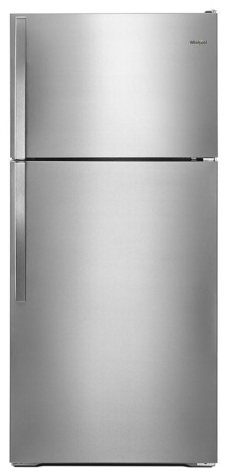 Whirlpool WRT134TFDM stainless top-freezer refrigerator front view