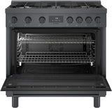 800 Series Dual Fuel Freestanding Range 36" Black Stainless Steel - (HDS8645U)
