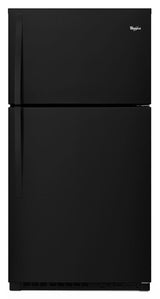 Whirlpool WRT541SZDB black top-freezer refrigerator front view