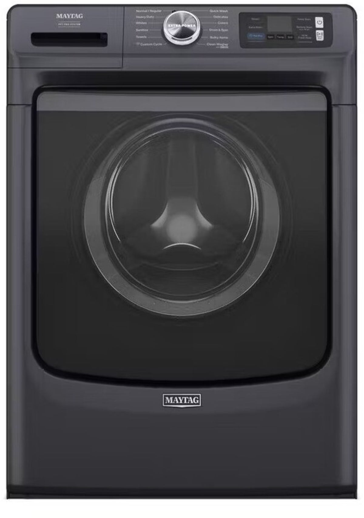 Maytag MFW7020RF 5.0 cu. ft. front load washer Midnight Steel front view
