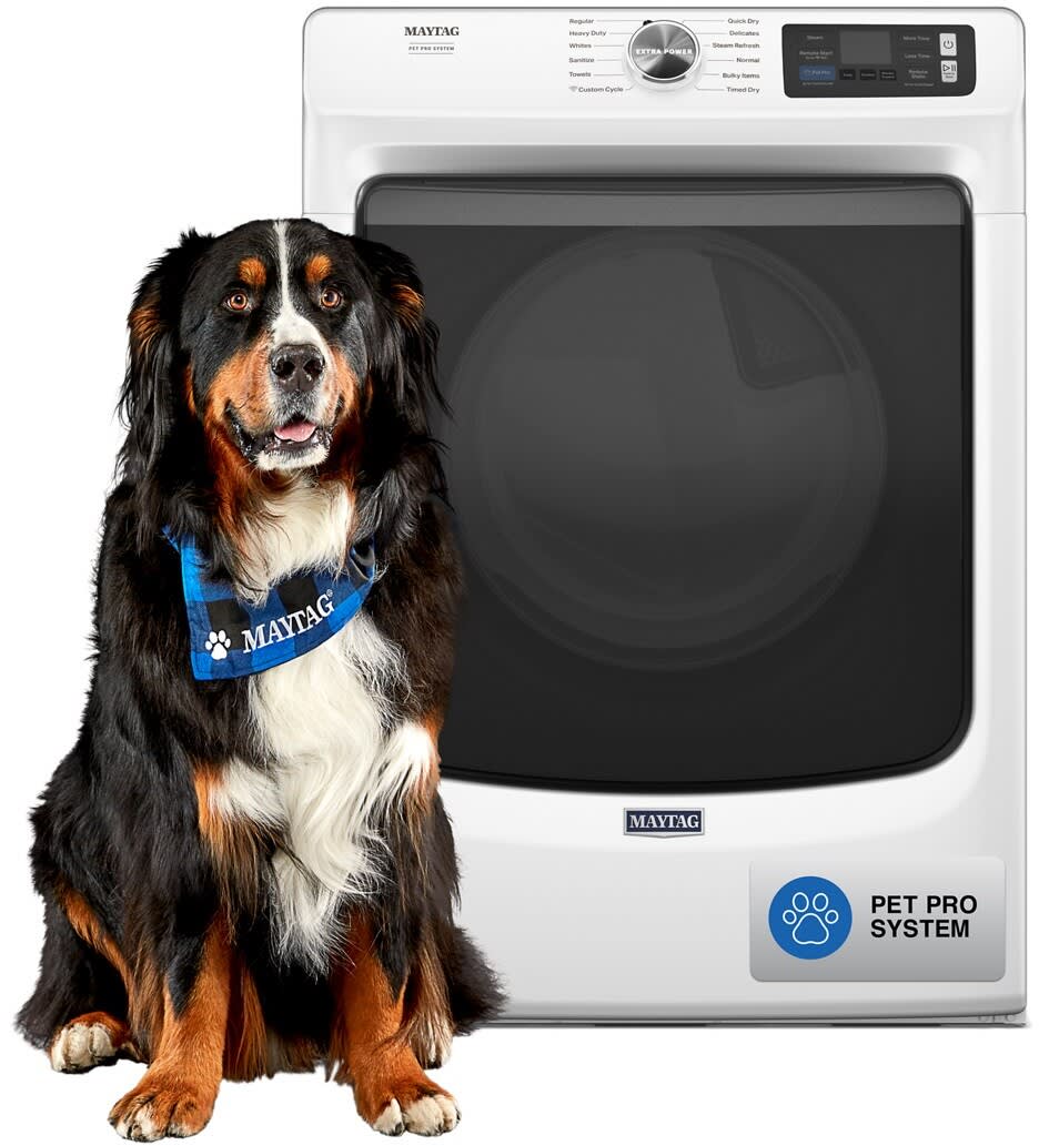 Maytag MGD7020RW White gas dryer angled view