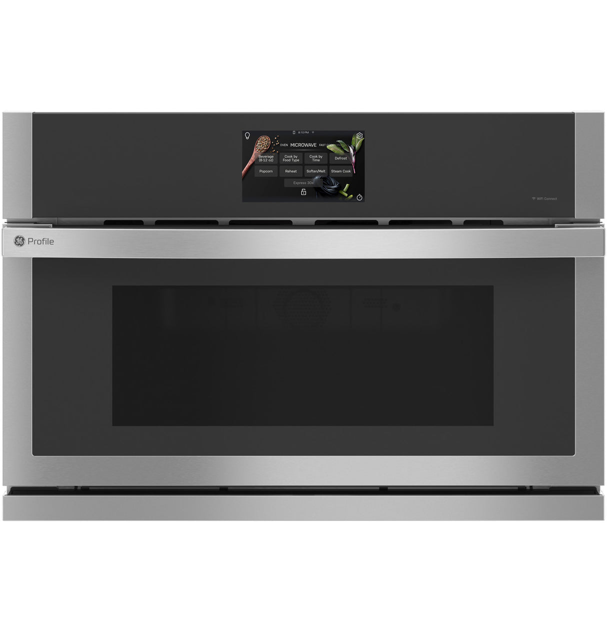 GE Profile PWB7030SVSS built-in microwave convection oven view 2
