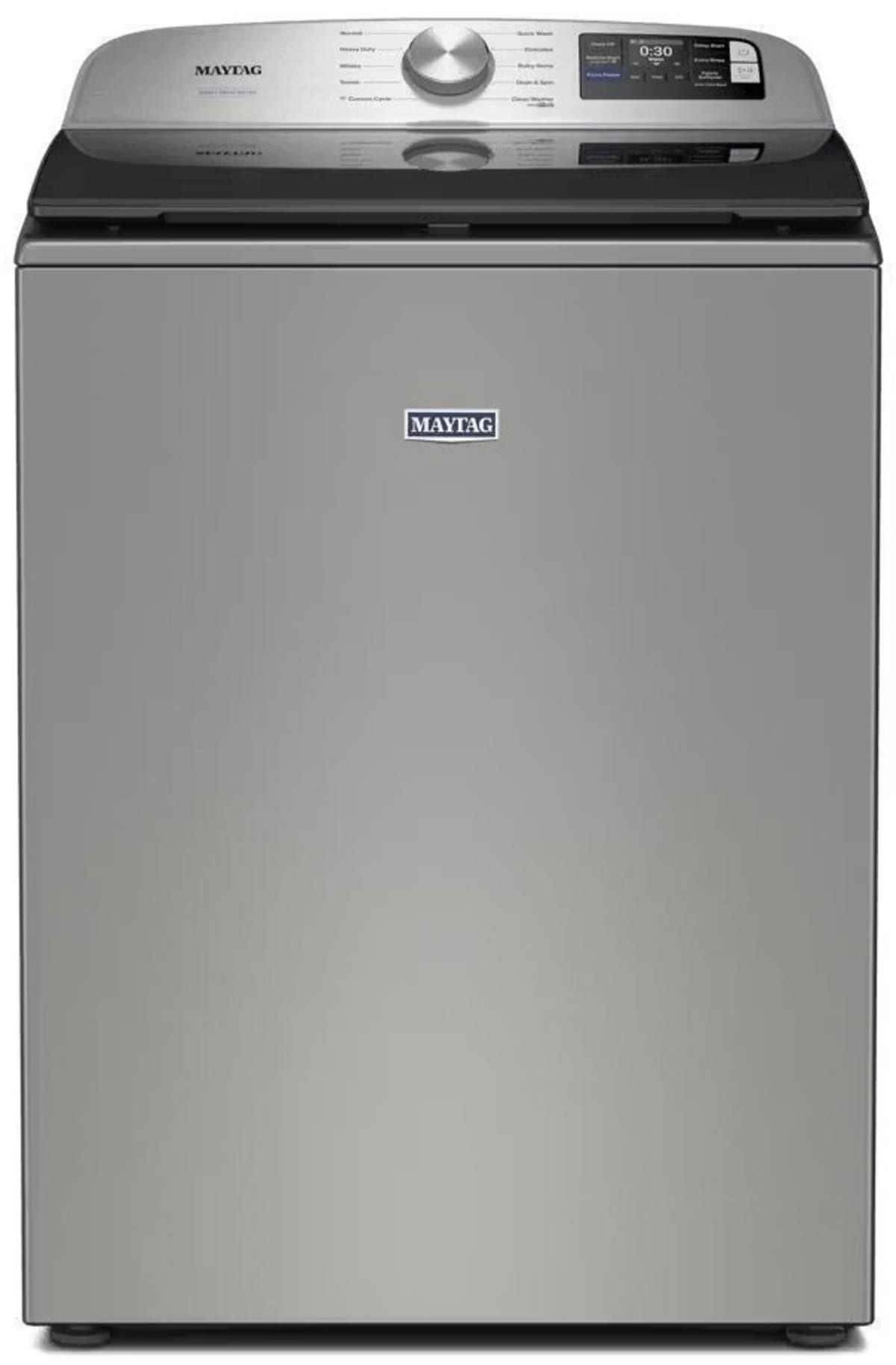 Maytag MTW6205RR 27 inch 5.2 cu. ft. smart top load washer in Classic Silver - front view