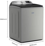 Maytag MTW6205RR Classic Silver top load washer dimension diagram