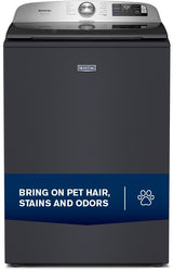 Maytag MTW7200RF midnight steel top load washer front