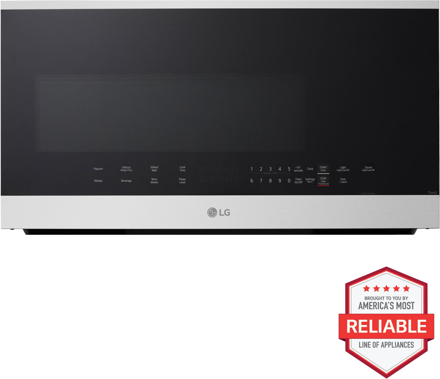 LG MVEL2034X over-the-range microwave front view