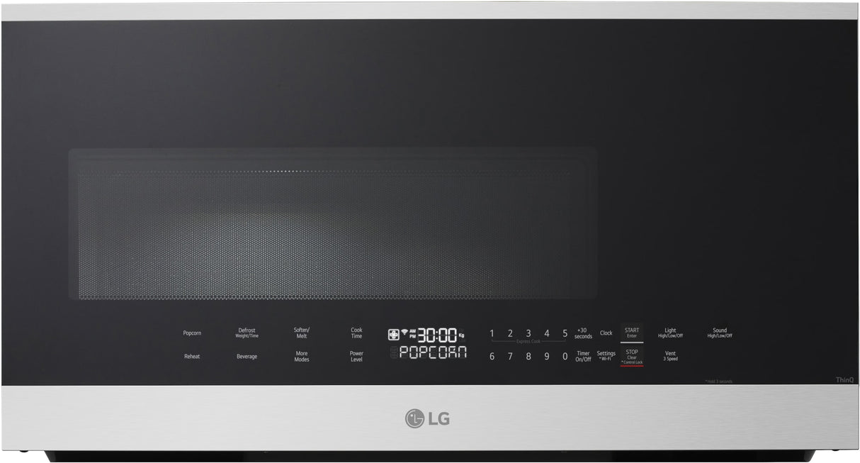 LG MVEL2034X over-the-range microwave front detail view