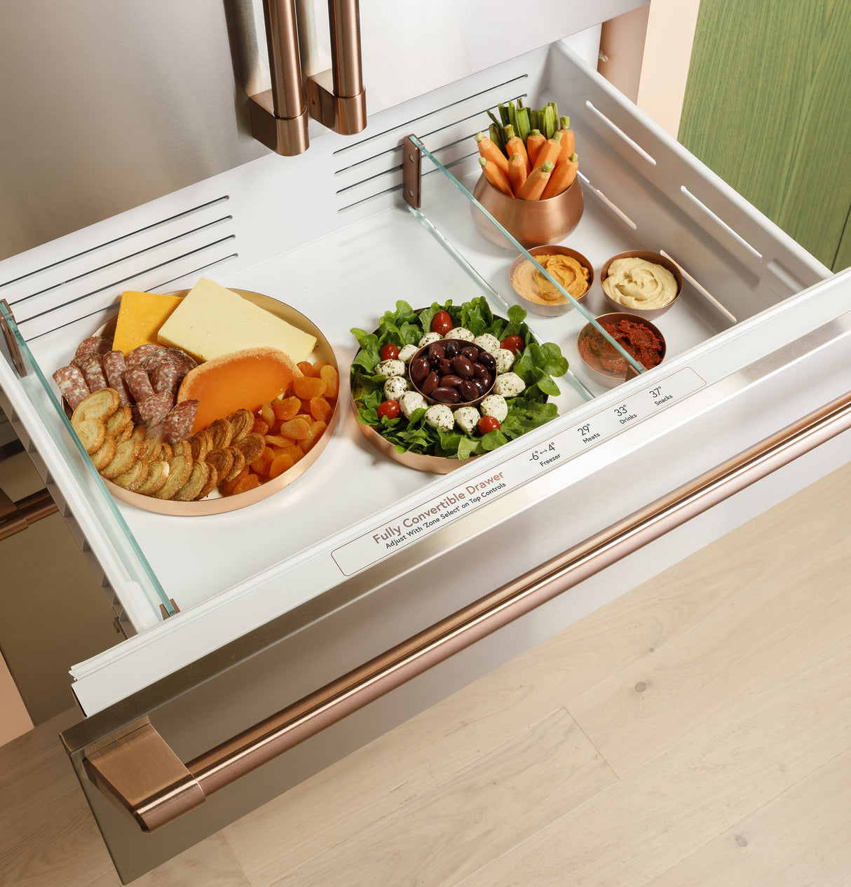 Café 36" Panel-Ready Fully Integrated French-Door Refrigerator, 20.1 cu. ft. with Convertible Climate Drawer & WiFi - Custom Panel