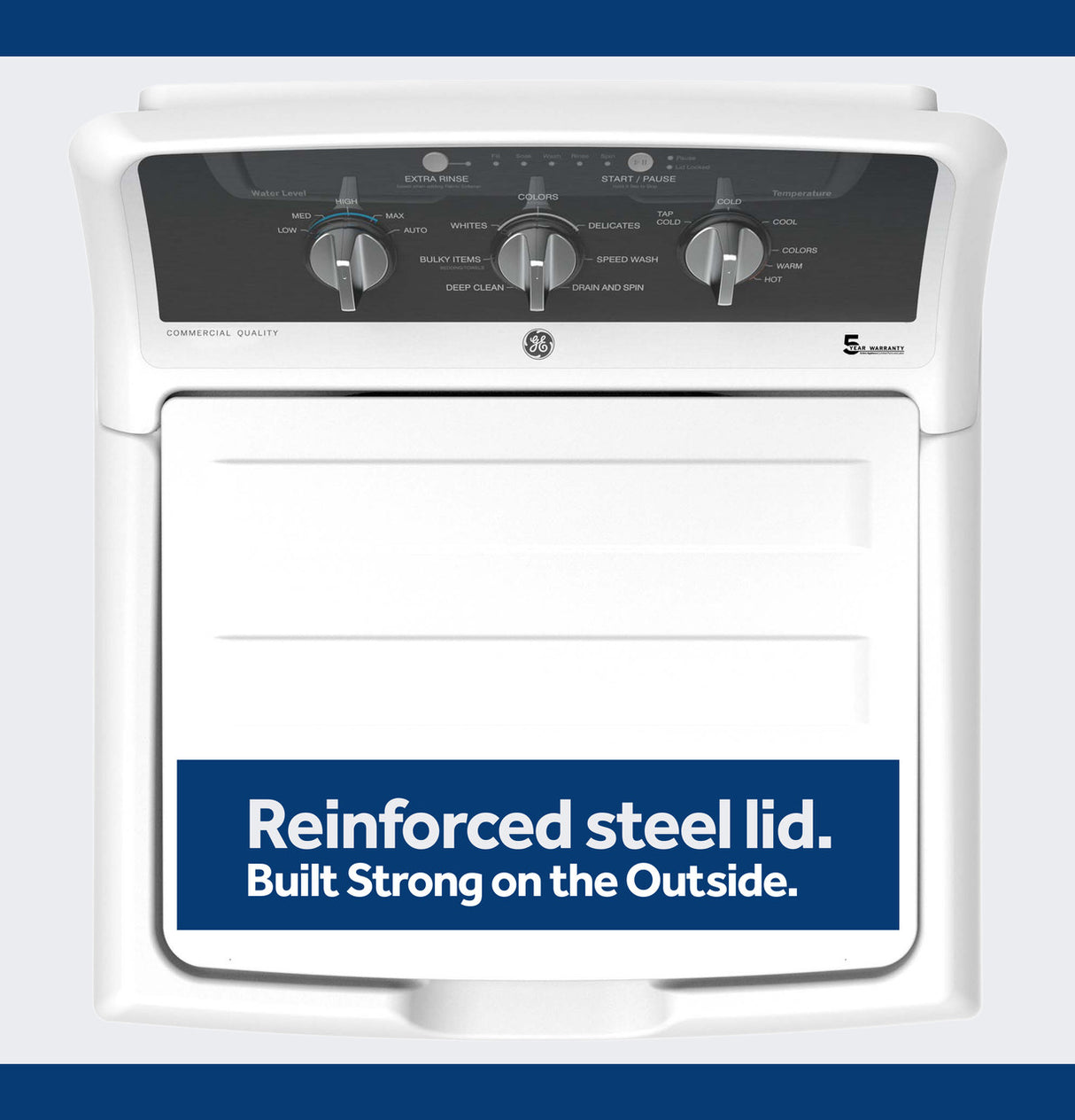 GE GTW525ACWWB top load washer — Deep Fill option