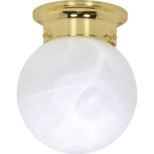 Nuvo Lighting 60-255 Flush Mount Ceiling Light - Polished Brass / Alabaster