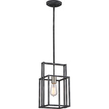 Nuvo Lighting 60-5860 Lake Mini Pendant - Iron Black with Brushed Nickel Accents