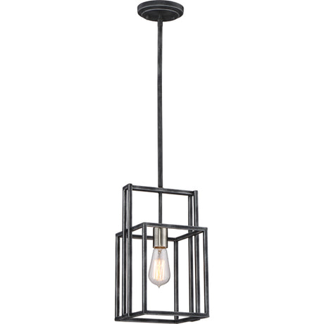 Nuvo Lighting 60-5860 Lake Mini Pendant - Iron Black with Brushed Nickel Accents