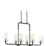 Nuvo Lighting 60-6124 Sherwood Linear Pendant - Iron Black / Brushed Nickel Accents