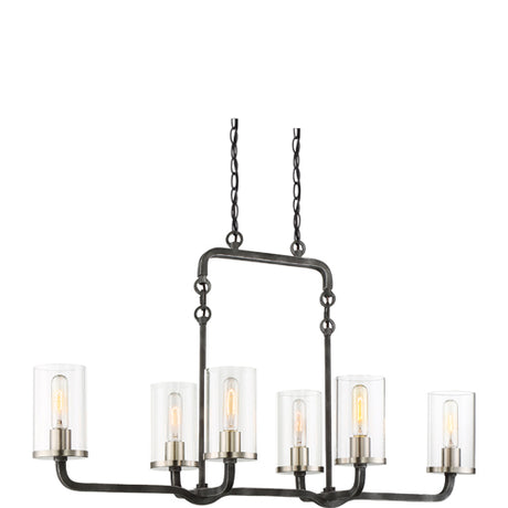 Nuvo Lighting 60-6124 Sherwood Linear Pendant - Iron Black / Brushed Nickel Accents