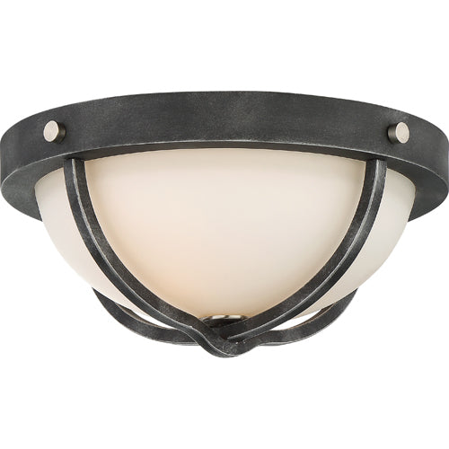Nuvo Lighting 60-6126 Sherwood Flush Mount Ceiling Light - Iron Black / Brushed Nickel Accents