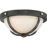 Nuvo Lighting 60-6126 Sherwood Flush Mount Ceiling Light - Iron Black / Brushed Nickel Accents