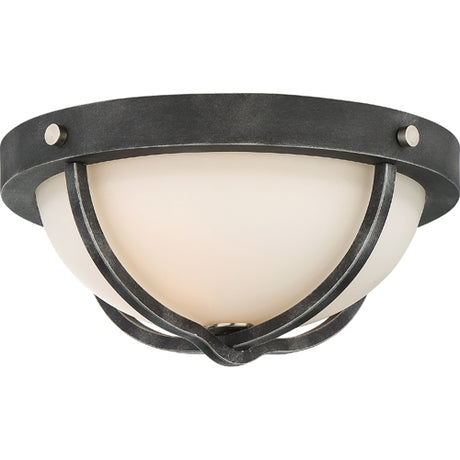 Nuvo Lighting 60-6126 Sherwood Flush Mount Ceiling Light - Iron Black / Brushed Nickel Accents
