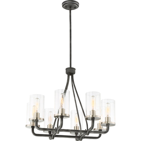 Nuvo Lighting 60-6128 Sherwood Mini Chandelier - Iron Black / Brushed Nickel Accents