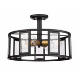 Nuvo Lighting 60-6413 Payne Semi Flush Mount Ceiling Light - Black