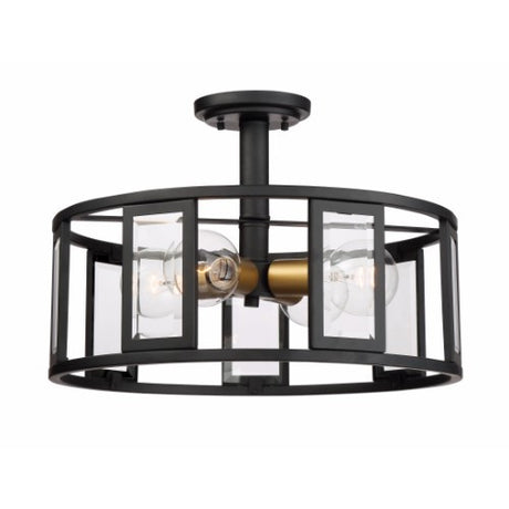 Nuvo Lighting 60-6413 Payne Semi Flush Mount Ceiling Light - Black