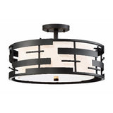 Nuvo Lighting 60-6436 Lansing Semi Flush Mount Ceiling Light - Textured Black