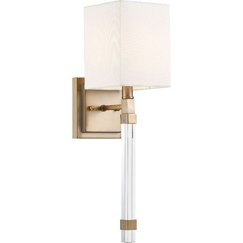 Nuvo Lighting 60-6681 Tompson 1 Bulb Wall Sconce - Burnished Brass / White