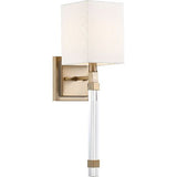 Nuvo Lighting 60-6681 Tompson 1 Bulb Wall Sconce - Burnished Brass / White