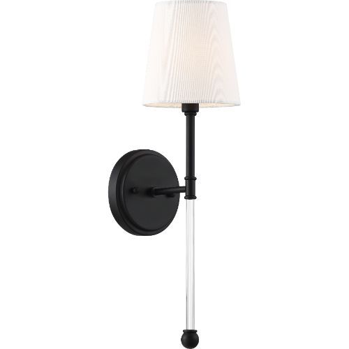 Nuvo Lighting 60-6689 Olmsted 1 Bulb Wall Sconce - Aged Bronze / White Fabric