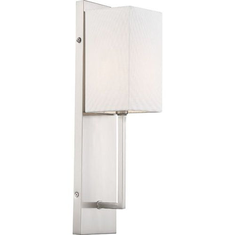 Nuvo Lighting 60-6691 Vesey 1 Bulb Wall Sconce - Brushed Nickel / White Fabric