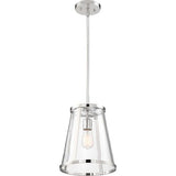 Nuvo Lighting 60-6698 Bruge Down Light Pendant - Polished Nickel / Clear