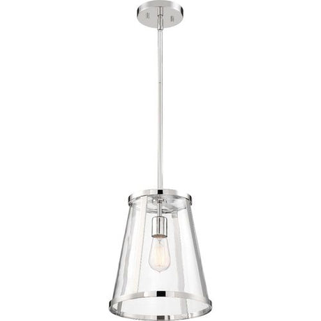 Nuvo Lighting 60-6698 Bruge Down Light Pendant - Polished Nickel / Clear