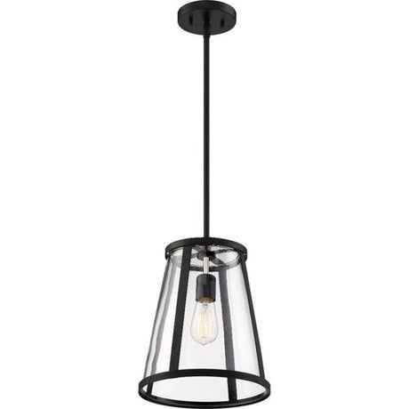 Nuvo Lighting 60-6699 Bruge Down Light Pendant - Matte Black / Clear