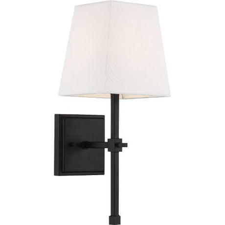 Nuvo Lighting 60-6709 Highline 1 Bulb Wall Sconce - Aged Bronze / White Fabric