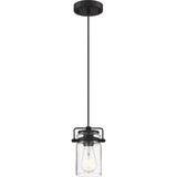 Nuvo Lighting 60-6732 Antebellum Mini Pendant - Matte Black / Clear