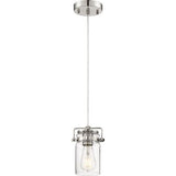 Nuvo Lighting 60-6734 Antebellum Mini Pendant - Polished Nickel / Clear