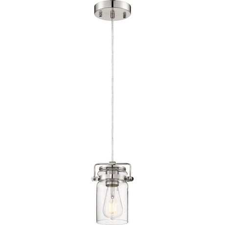 Nuvo Lighting 60-6734 Antebellum Mini Pendant - Polished Nickel / Clear