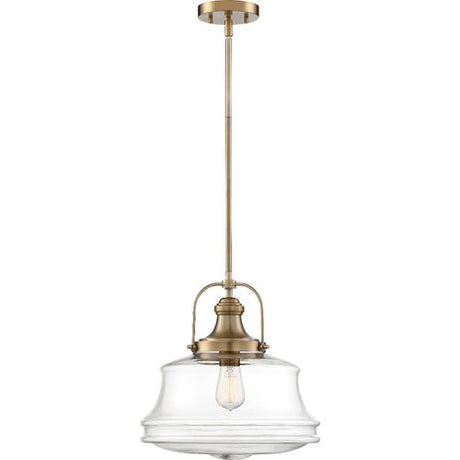 Nuvo Lighting 60-6757 Basel Down Light Pendant - Burnished Brass / Clear