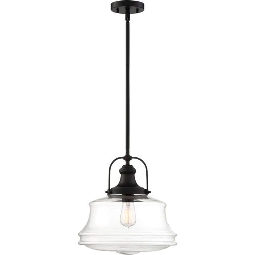 Nuvo Lighting 60-6759 Basel Down Light Pendant - Matte Black / Clear