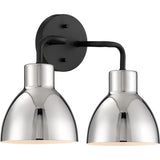 Nuvo Lighting 60-6772 Sloan 2 Bulb Bathroom Light - Matte Black / Polished Nickel