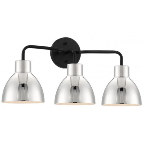 Nuvo Lighting 60-6773 Sloan 3 Bulb Bathroom Light - Matte Black / Polished Nickel